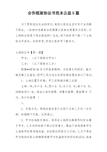 合作框架协议书范本公益5篇