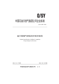 QSY 1859-2016 盐穴型储气库钻完井技术规范