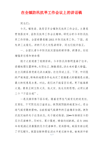 在全镇防汛抗旱工作会议上的讲话稿