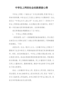 中学生上网的社会实践调查心得