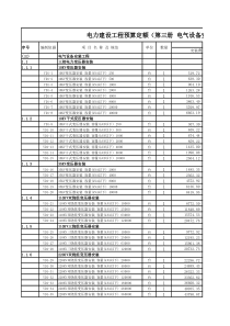 电力建设工程预算定额-电气设备安装工程