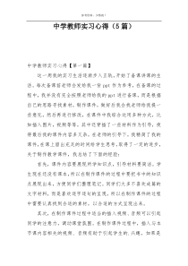 中学教师实习心得（5篇）