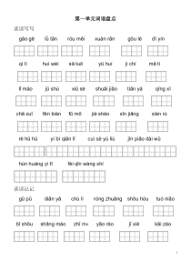 人教版五年级下册田字格看拼音写词语