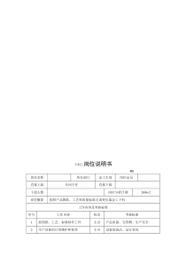 电力集团某大型电气配件企业下料工岗位说明书