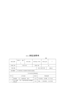 电力集团某大型电气配件企业剪切工岗位说明书