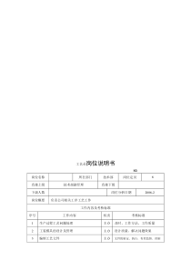 电力集团某大型电气配件企业工艺员岗位说明书