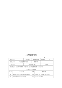 电力集团某大型电气配件企业木工岗位说明书