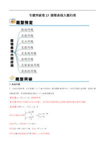 专题突破卷23 圆锥曲线大题归类（解析版）