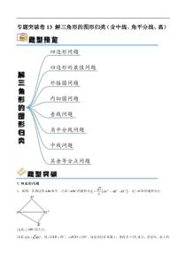 专题突破卷13  解三角形的图形归类（含中线、角平分线、高）（原卷版）