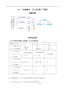 专题7.3  二次函数与一元二次方程、不等式(解析版)