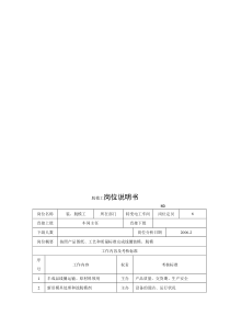 电力集团某大型电气配件企业脱模工岗位说明书