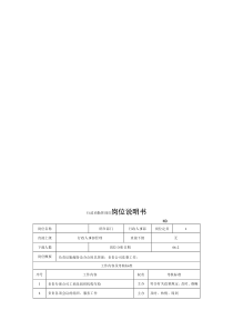 电力集团某大型电气配件企业行政内勤管理员岗位说明书