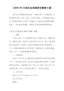 [3000字]小组社会实践报告最新8篇