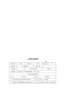 电力集团某大型电气配件企业钳工岗位说明书