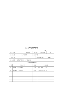 电力集团某大型电气配套企业搬运工岗位说明书