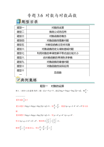 专题3.6 对数与对数函数（解析版）