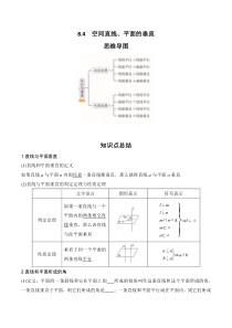 专题8.4  空间直线、平面的垂直（原卷版）