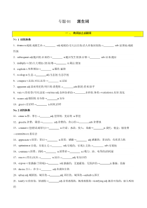 专题 01  构词法之组合练-2024年新高考英语一轮复习练小题刷大题提能力（原卷版）