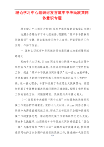 理论学习中心组研讨发言筑牢中华民族共同体意识专题