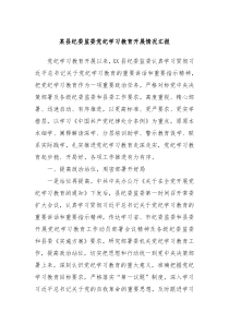 某县纪委监委党纪学习教育开展情况汇报