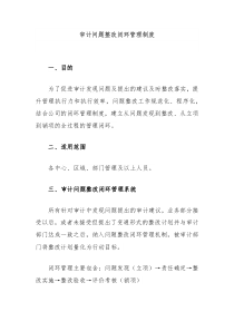 审计问题整改闭环管理制度