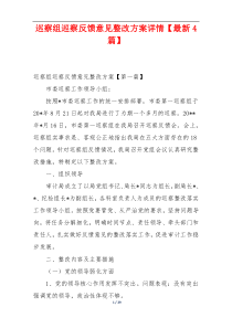 巡察组巡察反馈意见整改方案详情【最新4篇】