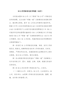 XX公司网络信息发布制度试行