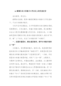 xx镇镇长在乡村振兴工作会议上的交流发言