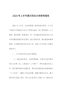 2024年上半年意识形态分析研判报告