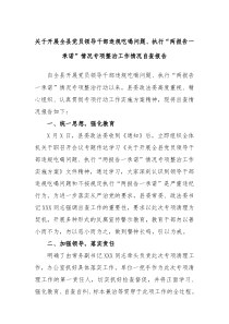 关于开展全县党员领导干部违规吃喝问题执行两报告一承诺情况专项整治工作情况自查报告