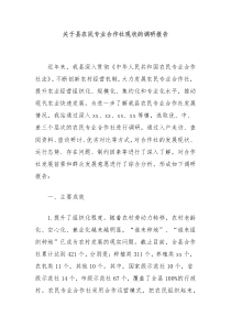 关于县农民专业合作社现状的调研报告