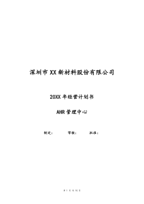 01-【经营计划】-10-年度人力资源经营计划书