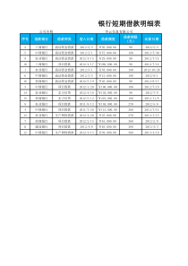 短期借款明细表