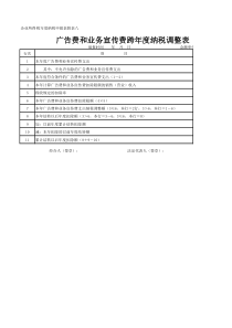 广告费跨年度纳税调整表