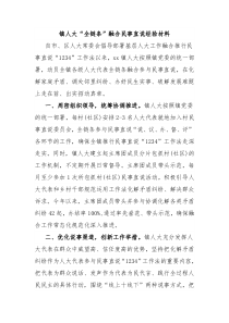 镇人大全链条融合民事直说经验材料