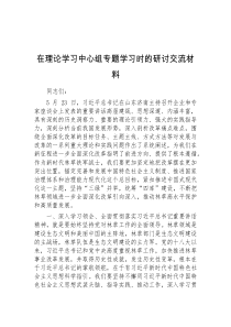 在理论学习中心组专题学习时的研讨交流材料