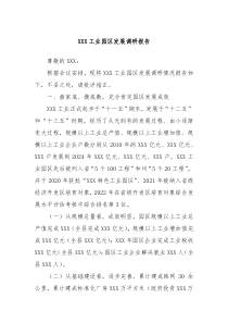 XXX工业园区发展调研报告