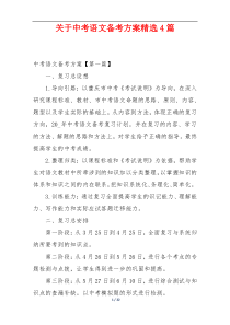 关于中考语文备考方案精选4篇