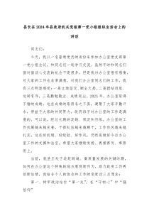 (讲话材料)县长在2024年县政府机关党组第一党小组组织生活会上的讲话