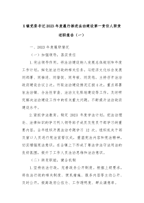 X镇党委书记2023年度履行推进法治建设第一责任人职责述职报告一