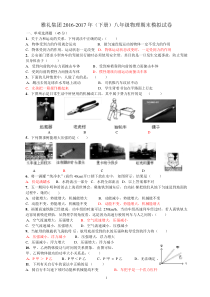 雅礼集团2016-2017年(下册)八年级物理期末模拟试卷