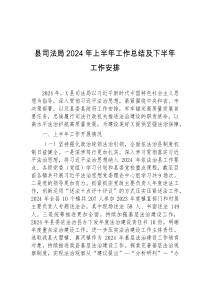 县司法局2024年上半年工作总结及下半年工作安排