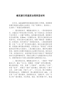 镇党建引领基层治理典型材料