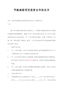 项目投资合作协议书(草案)(DOC)