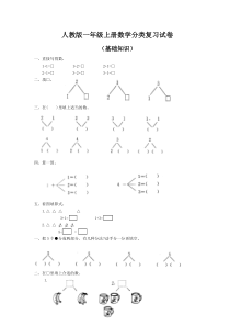 人教版一年级上册数学分类复习试卷（基础知识）