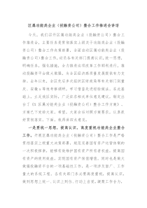 (讲话材料)区属功能类企业投融资公司整合工作推进会讲话