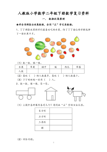 人教版小学数学二年级下册数学复习提纲【墨熠教育旗舰店】