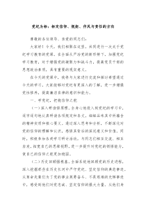 党纪为标标定信仰规矩作风与责任的方向