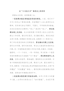 (讲话材料)在小马拉大车推进会上的讲话