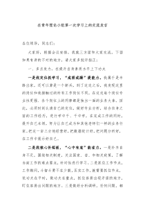 在青年理论小组第一次学习上的交流发言